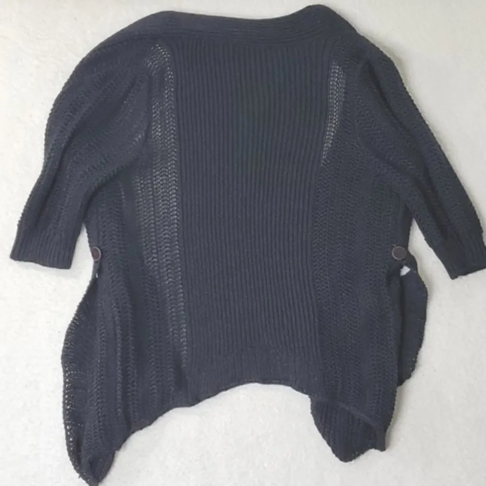 Moth By Anthropology Rib Knit Sweater Cardigan Black Large